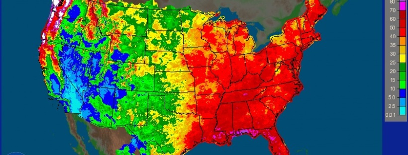 Yearly Precipitation in the Continental United States and Puerto Rico